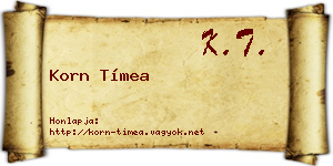 Korn Tímea névjegykártya
